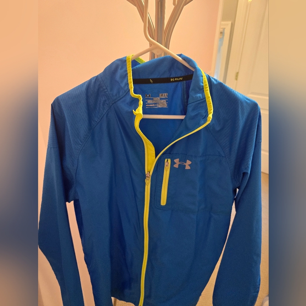 Under Armour Blue and Yellow Athletic Raincoat